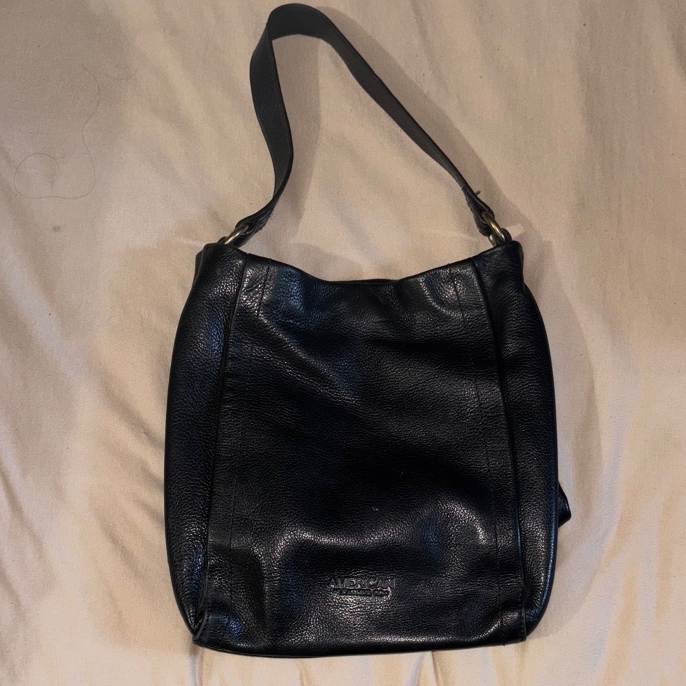 American Leather Classic Black Leather Shoulder Bag